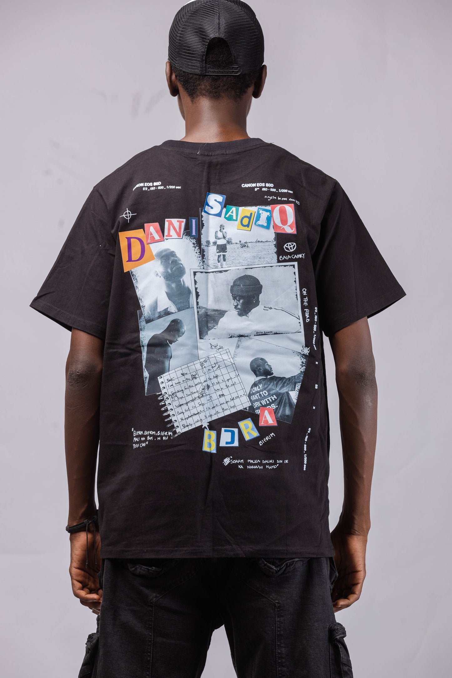 DANI COLLAGE TEE - BLACK
