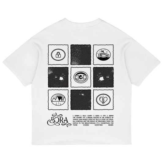 THE BORA GRID TEE - WHITE