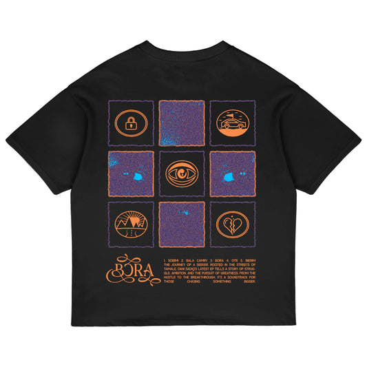 THE BORA GRID TEE - BLACK