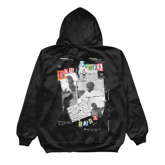 DANI COLLAGE HOODIE - BLACK