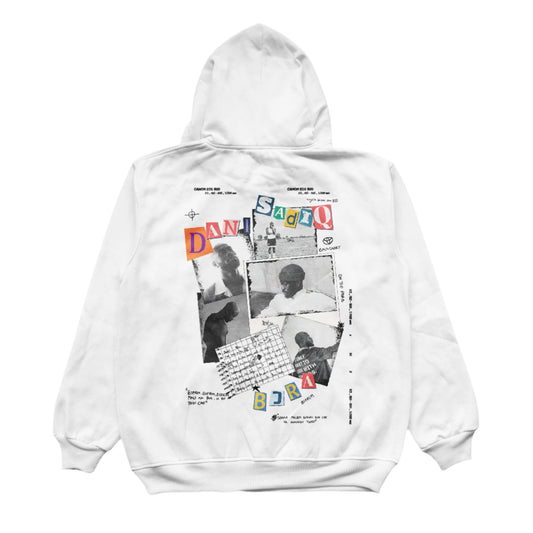 DANI COLLAGE HOODIE - WHITE