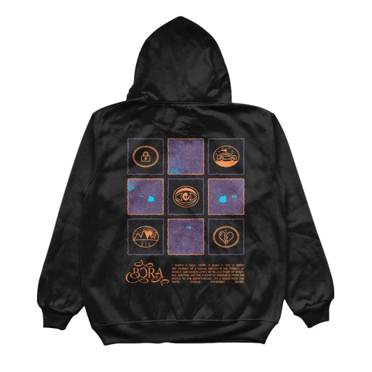 THE BORA GRID HOODIE - BLACK