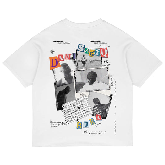 DANI COLLAGE TEE - WHITE