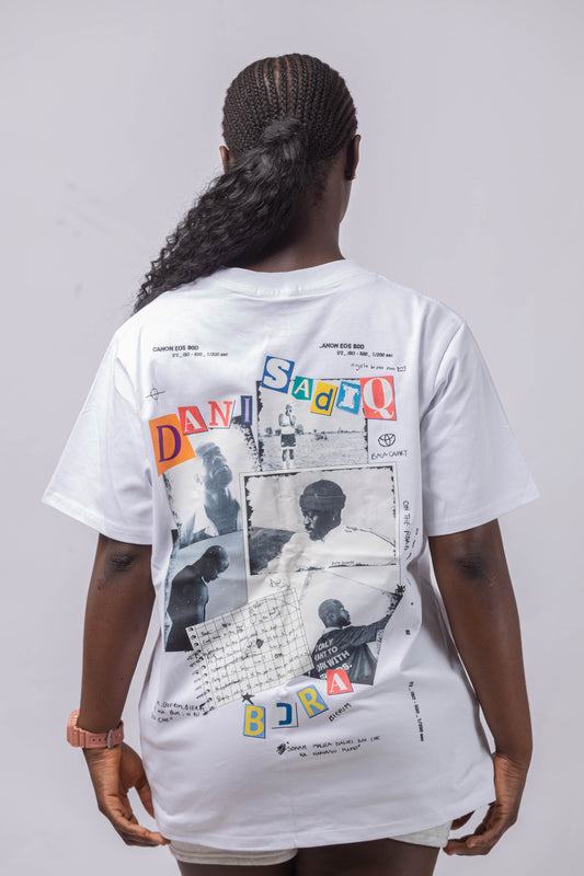 DANI COLLAGE TEE - WHITE