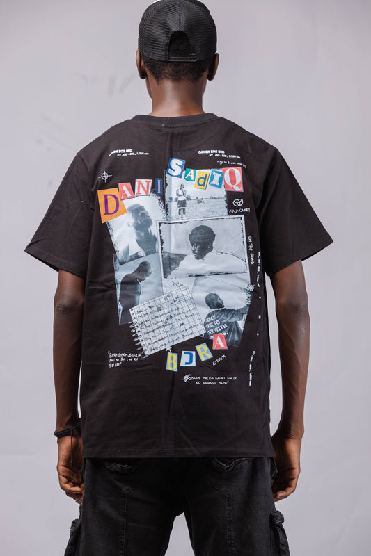 DANI COLLAGE TEE - BLACK