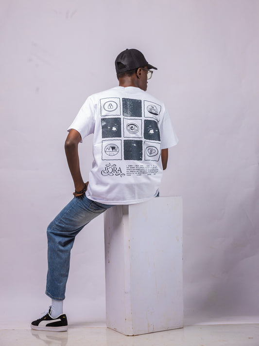THE BORA GRID TEE - WHITE