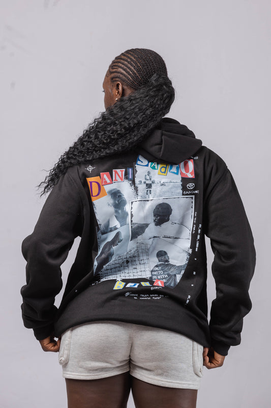 DANI COLLAGE HOODIE - BLACK